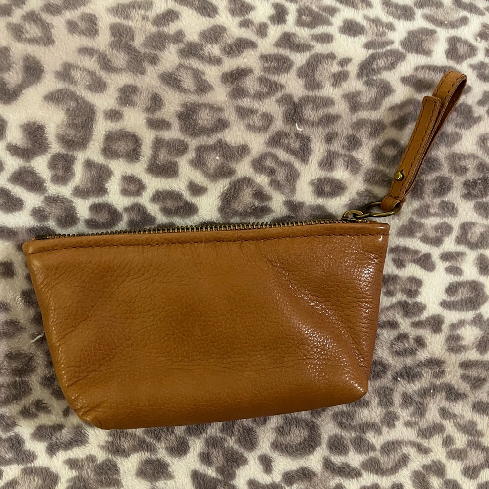 Madewell Tan Leather Clutch Wristlet